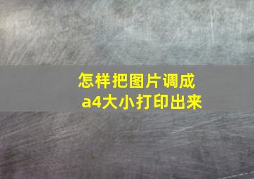 怎样把图片调成a4大小打印出来