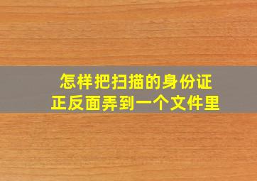 怎样把扫描的身份证正反面弄到一个文件里