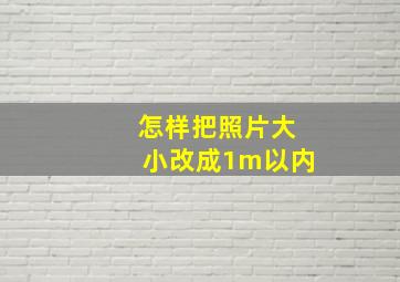 怎样把照片大小改成1m以内