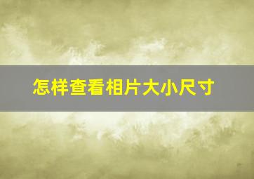 怎样查看相片大小尺寸