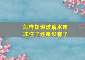 怎样知道玻璃水是冻住了还是没有了