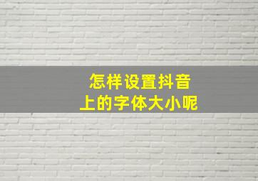 怎样设置抖音上的字体大小呢