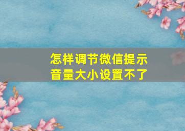 怎样调节微信提示音量大小设置不了