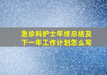 急诊科护士年终总结及下一年工作计划怎么写