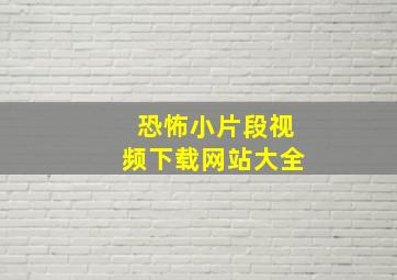 恐怖小片段视频下载网站大全