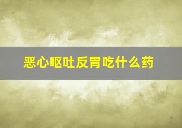 恶心呕吐反胃吃什么药