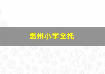 惠州小学全托