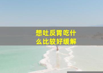 想吐反胃吃什么比较好缓解