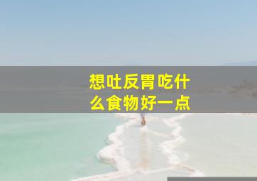 想吐反胃吃什么食物好一点