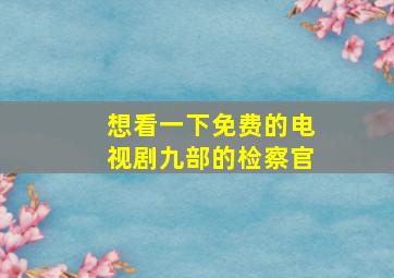 想看一下免费的电视剧九部的检察官