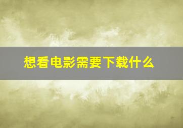 想看电影需要下载什么