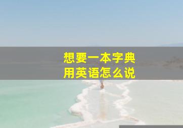 想要一本字典用英语怎么说