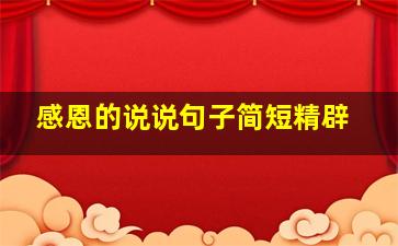 感恩的说说句子简短精辟