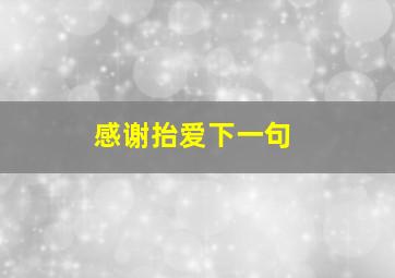 感谢抬爱下一句