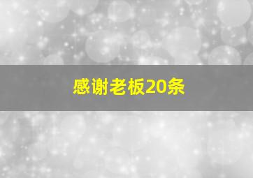 感谢老板20条