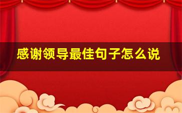 感谢领导最佳句子怎么说