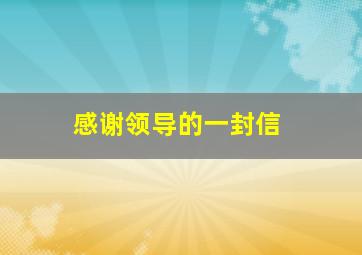 感谢领导的一封信