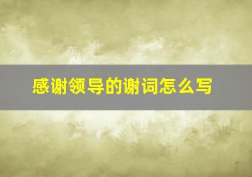 感谢领导的谢词怎么写