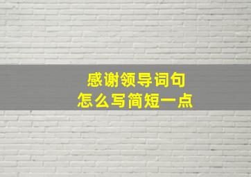 感谢领导词句怎么写简短一点