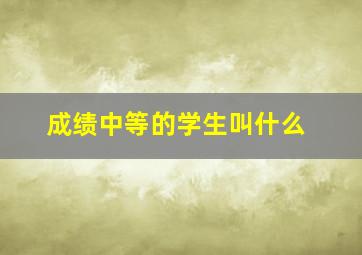 成绩中等的学生叫什么