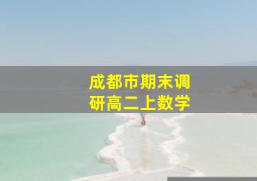 成都市期末调研高二上数学