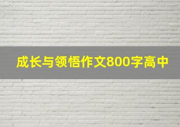 成长与领悟作文800字高中