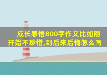 成长感悟800字作文比如刚开始不珍惜,到后来后悔怎么写