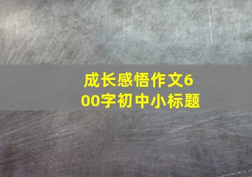 成长感悟作文600字初中小标题