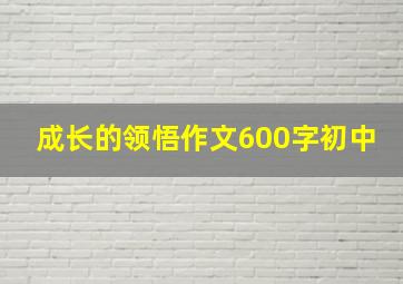 成长的领悟作文600字初中