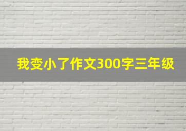 我变小了作文300字三年级