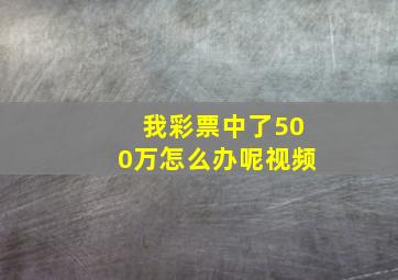 我彩票中了500万怎么办呢视频