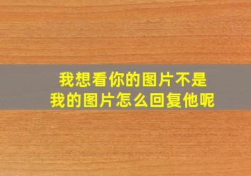 我想看你的图片不是我的图片怎么回复他呢