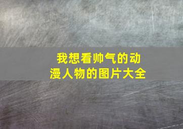 我想看帅气的动漫人物的图片大全