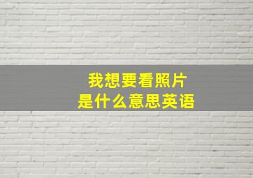 我想要看照片是什么意思英语