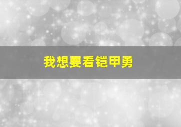 我想要看铠甲勇