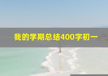 我的学期总结400字初一