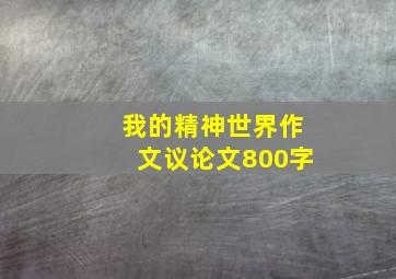 我的精神世界作文议论文800字