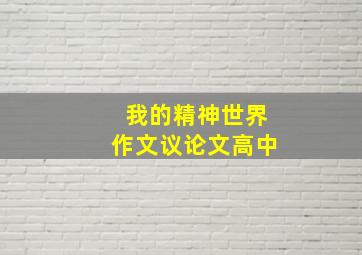 我的精神世界作文议论文高中