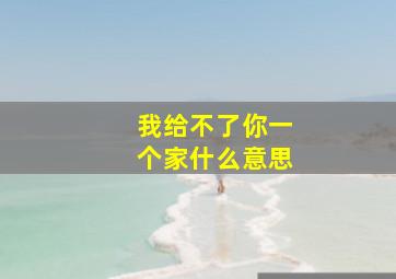 我给不了你一个家什么意思