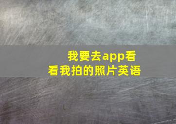 我要去app看看我拍的照片英语