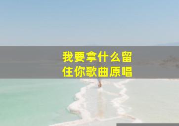 我要拿什么留住你歌曲原唱