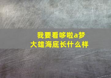 我要看哆啦a梦大雄海底长什么样