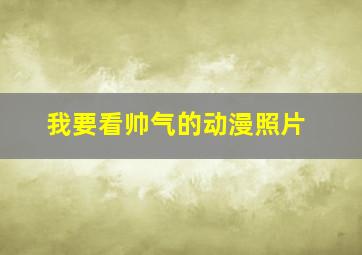 我要看帅气的动漫照片