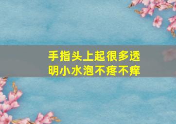 手指头上起很多透明小水泡不疼不痒