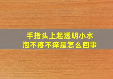 手指头上起透明小水泡不疼不痒是怎么回事