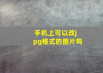 手机上可以改jpg格式的图片吗