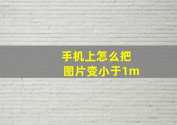 手机上怎么把图片变小于1m