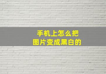 手机上怎么把图片变成黑白的