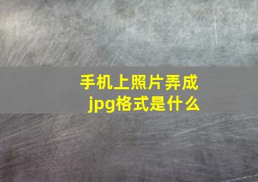 手机上照片弄成jpg格式是什么