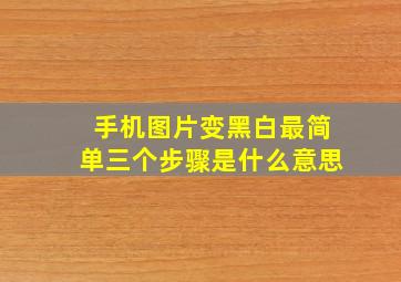 手机图片变黑白最简单三个步骤是什么意思